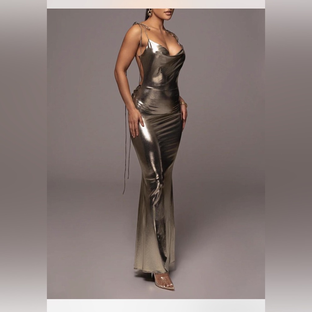 JLUXLABEL Heart of Gold Maxi Dress (Gold color) - SOLD OUT on website!